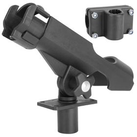 Boat Fishing Pole Rod Holder 360otatable Kayak Side Rail Mount Adjustable Folding Rod Holder w/ Large Clamp (Option: 1PcFishingPoleHolder)